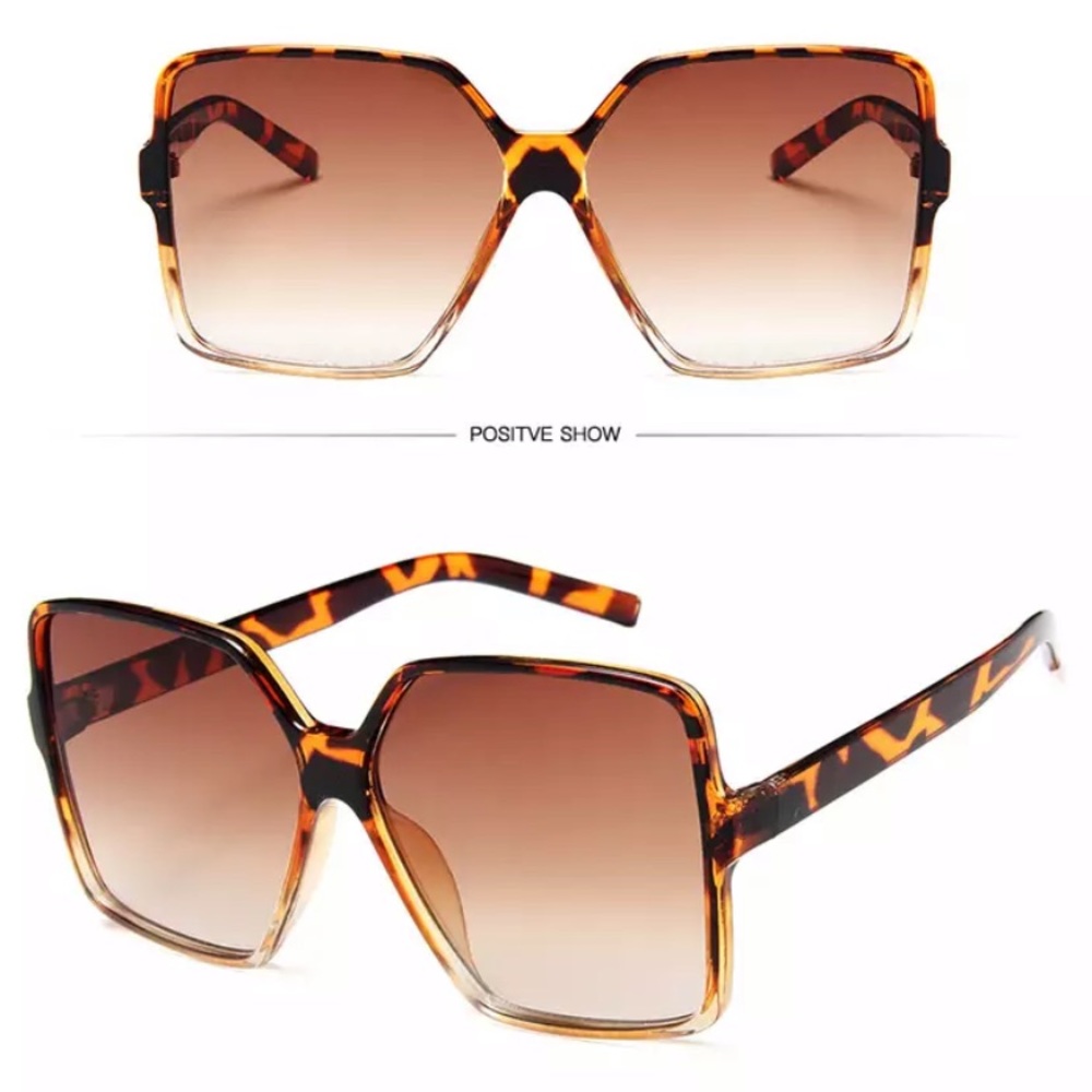 🆕 Oversized Square Thin Frame Sunglasses - Picture 3 of 4